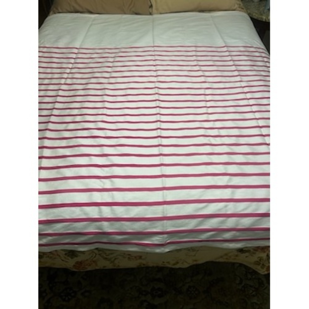 Kate Spade New York Pink White Striped Fabric Shower Curtain 72 x 72